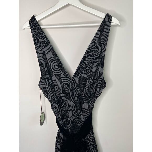 NWT VTG Anthropologie Eva Franco Marilyn Brocade A-Line Dress Vienna Black 6 - Picture 5 of 12